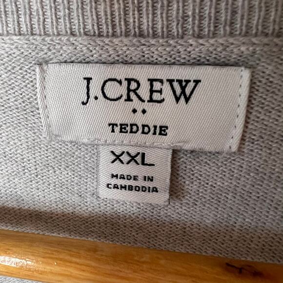 J Crew Factory Sweater Womens Size XXL Gray 100% Cotton Embroidered Hearts - Picture 2 of 16